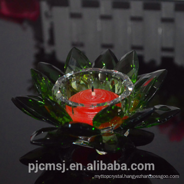 wholesale any color lotus crystal candle holder for home or wedding decoration